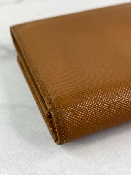 PRADA Brown Saffiano Leather Wallet