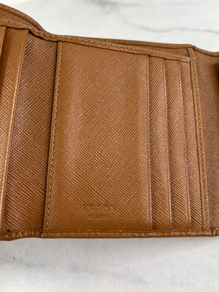 PRADA Brown Saffiano Leather Wallet