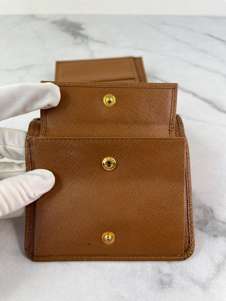 PRADA Brown Saffiano Leather Wallet
