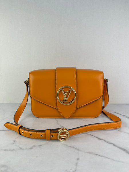 Louis Vuitton Summer Gold (Orange) Smooth Calfskin LV Pont 9 Shoulder/Crossbody Bag