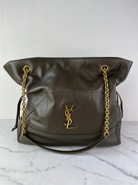 SAINT LAURENT MEDIUM LAMBSKIN LIGHT MUSK (Dark Olive Green) JAMIE SHOPPING Shoulder Bag
