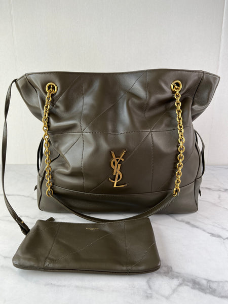 SAINT LAURENT MEDIUM LAMBSKIN LIGHT MUSK (Dark Olive Green) JAMIE SHOPPING Shoulder Bag