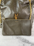 SAINT LAURENT MEDIUM LAMBSKIN LIGHT MUSK (Dark Olive Green) JAMIE SHOPPING Shoulder Bag