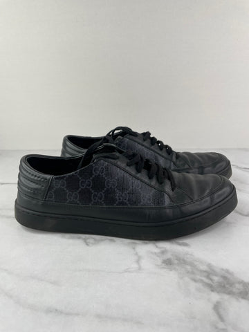 GUCCI Men’s Black/Grey GG Supreme Sneakers Size: 10 (fits US 10-10.5)