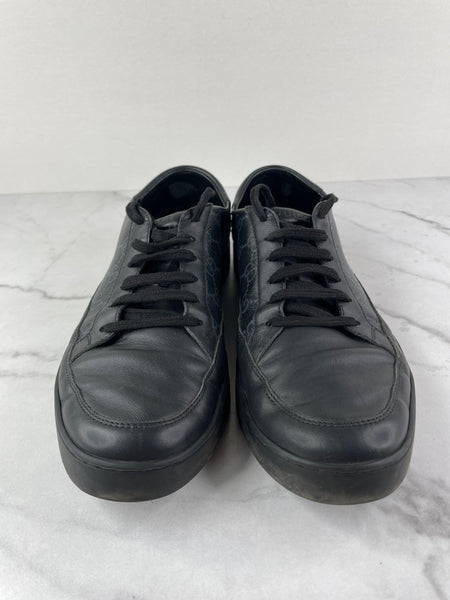 GUCCI Men’s Black/Grey GG Supreme Sneakers Size: 10 (fits US 10-10.5)