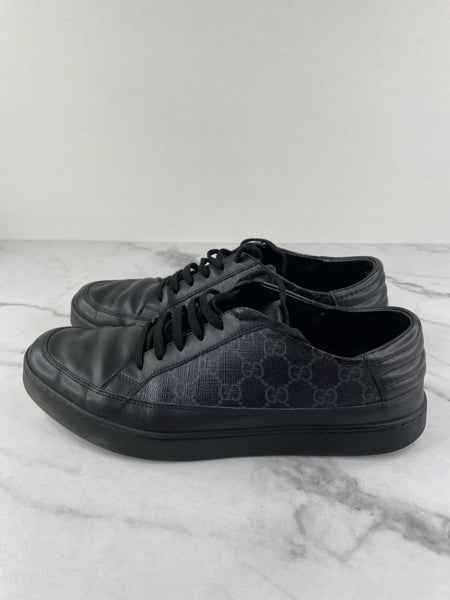 GUCCI Men’s Black/Grey GG Supreme Sneakers Size: 10 (fits US 10-10.5)