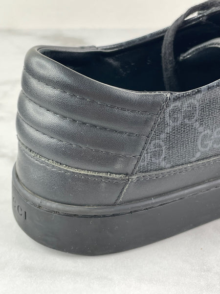 GUCCI Men’s Black/Grey GG Supreme Sneakers Size: 10 (fits US 10-10.5)