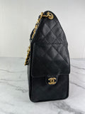 CHANEL Black Caviar Quilted Small 25 Shoulder Bag