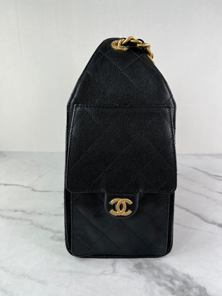 CHANEL Black Caviar Quilted Small 25 Shoulder Bag