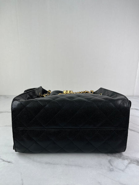 CHANEL Black Caviar Quilted Small 25 Shoulder Bag