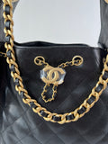 CHANEL Black Caviar Quilted Small 25 Shoulder Bag