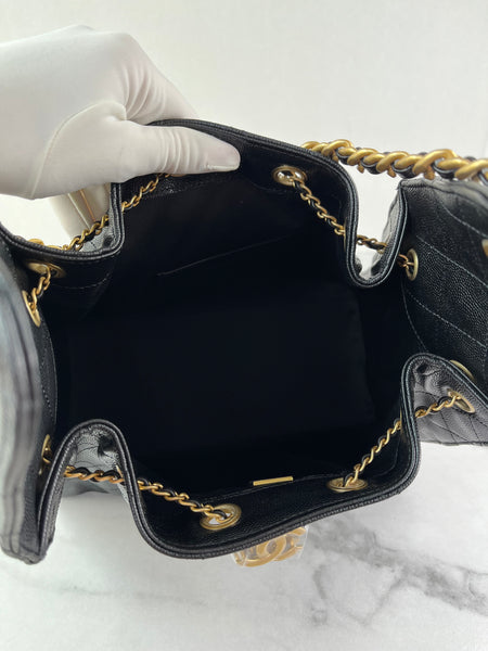 CHANEL Black Caviar Quilted Small 25 Shoulder Bag