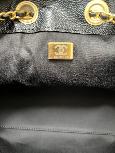 CHANEL Black Caviar Quilted Small 25 Shoulder Bag