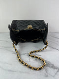 CHANEL Black Caviar Quilted Small 25 Shoulder Bag