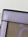 GUCCI Beige Lapis Monogram Jumbo GG Textured Dollar Calfskin Small Ophidia Chain Shoulder/Crossbody Bag