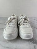 GUCCI White Calfskin GG Tennis Embossed Perforated Womens Platform Sneakers Size 37