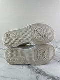 GUCCI White Calfskin GG Tennis Embossed Perforated Womens Platform Sneakers Size 37