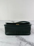 Balenciaga Dark Green Crocodile Embossed Small Gossip Shoulder/Crossbody Bag