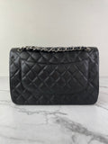 CHANEL Black Caviar Classic Jumbo Double Flap Bag
