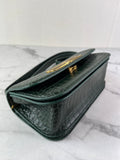 Balenciaga Dark Green Crocodile Embossed Small Gossip Shoulder/Crossbody Bag