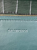 Balenciaga Dark Green Crocodile Embossed Small Gossip Shoulder/Crossbody Bag