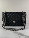 CHANEL Black Caviar Classic Jumbo Double Flap Bag