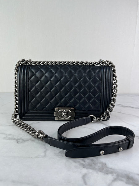 CHANEL Black Medium Boy Bag