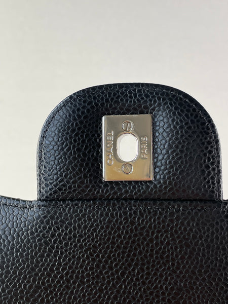 CHANEL Black Caviar Classic Jumbo Double Flap Bag