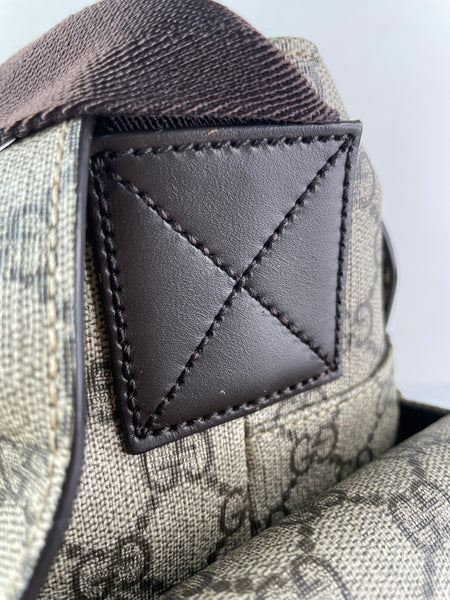 GUCCI Dark Brown GG Plus Monogram Messenger Diaper/Changing Bag