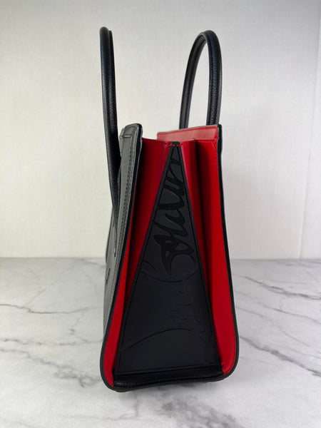 CHRISTIAN LOUBOUTIN Black Calfskin Medium Paloma Tote Bag