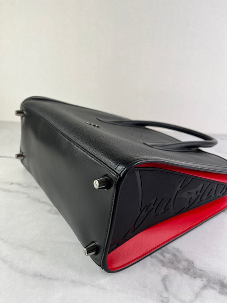 CHRISTIAN LOUBOUTIN Black Calfskin Medium Paloma Tote Bag