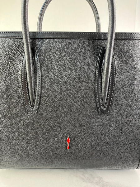 CHRISTIAN LOUBOUTIN Black Calfskin Medium Paloma Tote Bag