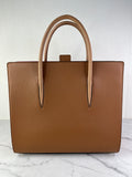 Christian Louboutin Tan Brown Grained & Patent Leather Studded Large Paloma Tote