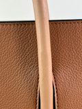 Christian Louboutin Tan Brown Grained & Patent Leather Studded Large Paloma Tote