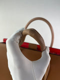 Christian Louboutin Tan Brown Grained & Patent Leather Studded Large Paloma Tote