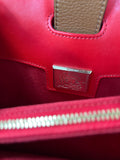 Christian Louboutin Tan Brown Grained & Patent Leather Studded Large Paloma Tote