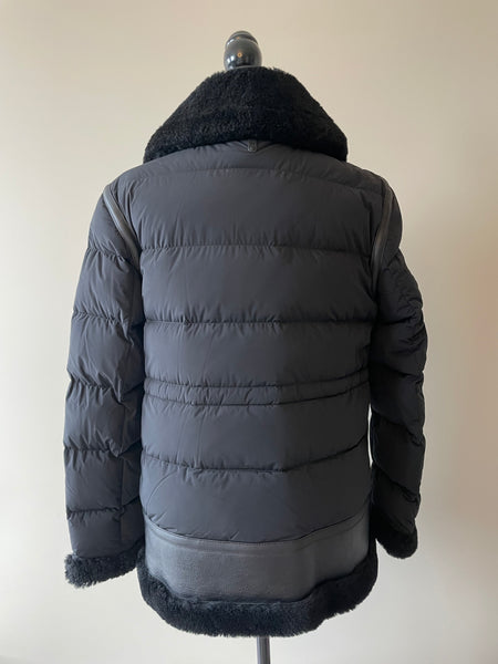 MACKAGE Black VANNA Mixed-media shearling down jacket Size S (fits US 4-6)