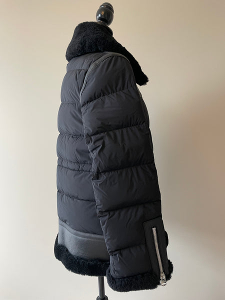 MACKAGE Black VANNA Mixed-media shearling down jacket Size S (fits US 4-6)