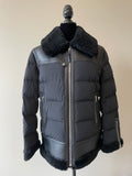 MACKAGE Black VANNA Mixed-media shearling down jacket Size S (fits US 4-6)