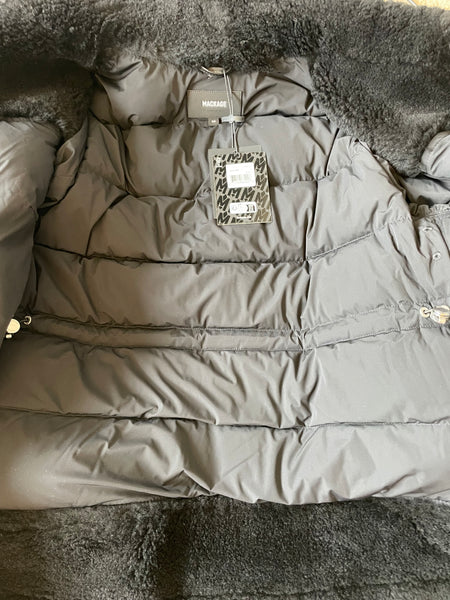 MACKAGE Black VANNA Mixed-media shearling down jacket Size S (fits US 4-6)