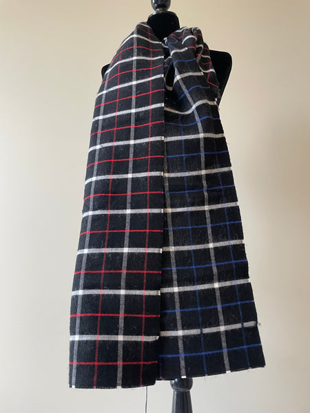 Balenciaga Large Black/Red/Blue/White Double Faced Check Scarf
