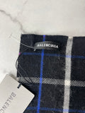 Balenciaga Large Black/Red/Blue/White Double Faced Check Scarf