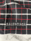 Balenciaga Large Black/Red/Blue/White Double Faced Check Scarf