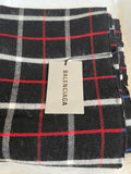 Balenciaga Large Black/Red/Blue/White Double Faced Check Scarf