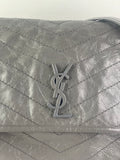 Saint Laurent Grey Large NIKI CHAIN BAG IN CRINKLED VINTAGE LEATHER Shoulder/Crossbody Bag
