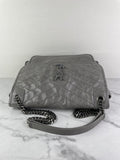 Saint Laurent Grey Large NIKI CHAIN BAG IN CRINKLED VINTAGE LEATHER Shoulder/Crossbody Bag