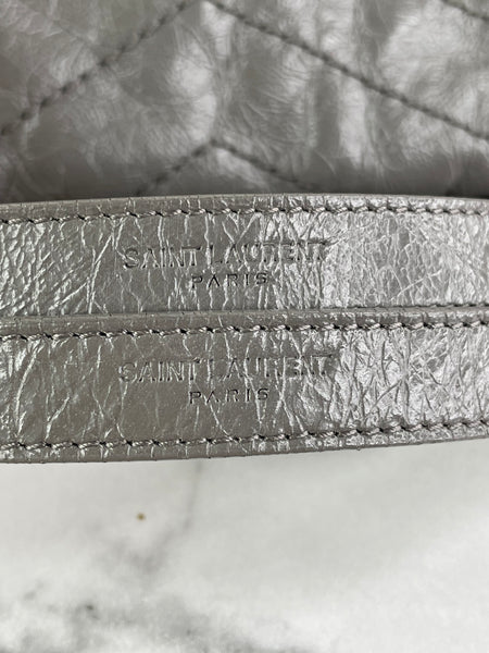 Saint Laurent Grey Large NIKI CHAIN BAG IN CRINKLED VINTAGE LEATHER Shoulder/Crossbody Bag