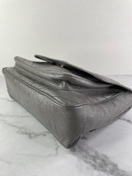 Saint Laurent Grey Large NIKI CHAIN BAG IN CRINKLED VINTAGE LEATHER Shoulder/Crossbody Bag
