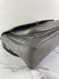 Saint Laurent Grey Large NIKI CHAIN BAG IN CRINKLED VINTAGE LEATHER Shoulder/Crossbody Bag