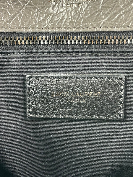 Saint Laurent Grey Large NIKI CHAIN BAG IN CRINKLED VINTAGE LEATHER Shoulder/Crossbody Bag